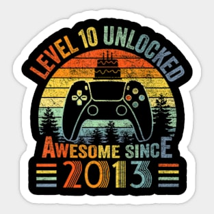 Level 10 Video 10 Years Old 10 Birthday Sticker